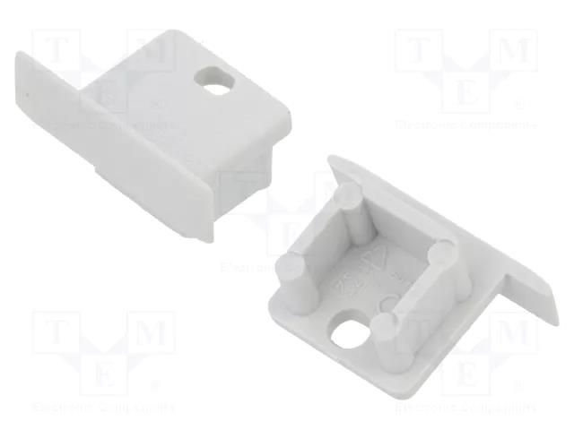 Cap for LED profiles; grey; 2pcs; ABS; with hole; SMART-IN10 TOPMET TOP-E3990022