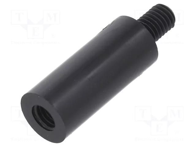 Screwed spacer sleeve; cylindrical; polyamide; M5; M5; 23mm; black DREMEC TFM-M5X23/DR288RD