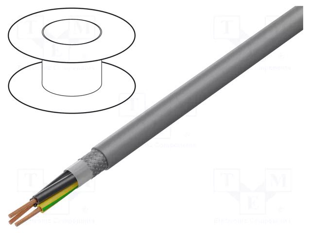 Wire; MEGAFLEX® 500-C; 3G0.5mm2; tinned copper braid; LSZH; grey HELUKABEL MFLEX500C-3G0.5