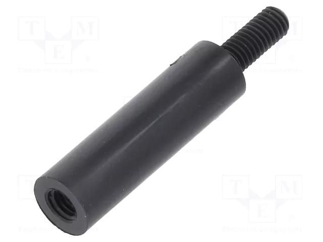 Screwed spacer sleeve; cylindrical; polyamide; M3; M3; 20mm; black DREMEC TFM-M3X20/DR285RD