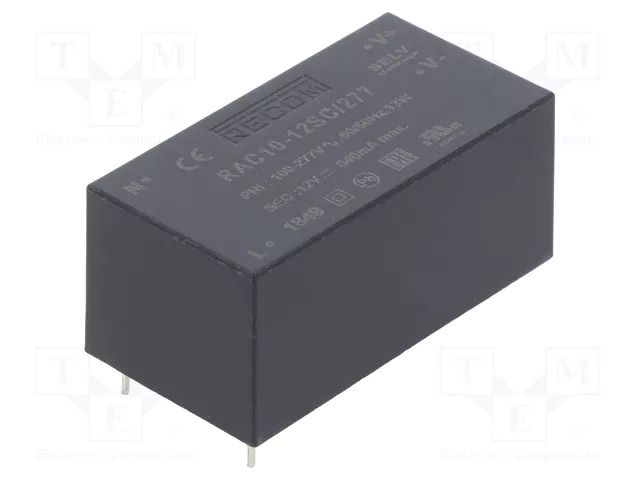 Converter: AC/DC; 10W; Uin: 80÷305VAC,113÷430VDC; Uout: 12VDC; 80% RECOM RAC10-12SC/277