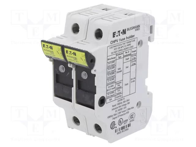 Fuse holder; 10.3x38mm; for DIN rail mounting; 30A; Poles: 2; IP20 BUSSMANN CHPV2IU