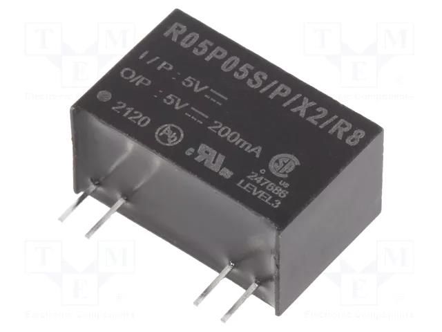 Converter: DC/DC; 1W; Uin: 4.5÷5.5VDC; Uout: 5VDC; Iout: 200mA; SIP7 RECOM R05P05S/P/X2/R8