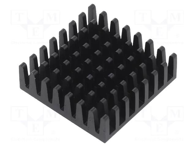 Heatsink: extruded; grilled; BGA; black; L: 27.9mm; W: 27.9mm; 658 Wakefield Thermal 658-35AB