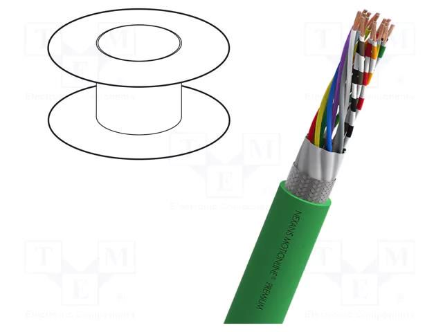 Wire: test lead cable; hybrid,MOTIONLINE® PREMIUM; green; PUR NEXANS 13-MBS21Z12P-V1