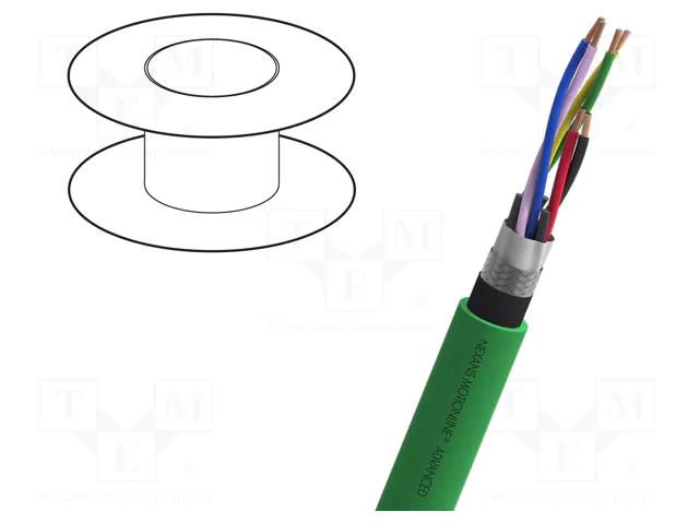 Wire: test lead cable; hybrid,MOTIONLINE® STANDARD; green; PVC NEXANS 13-MYS22X06R-V2