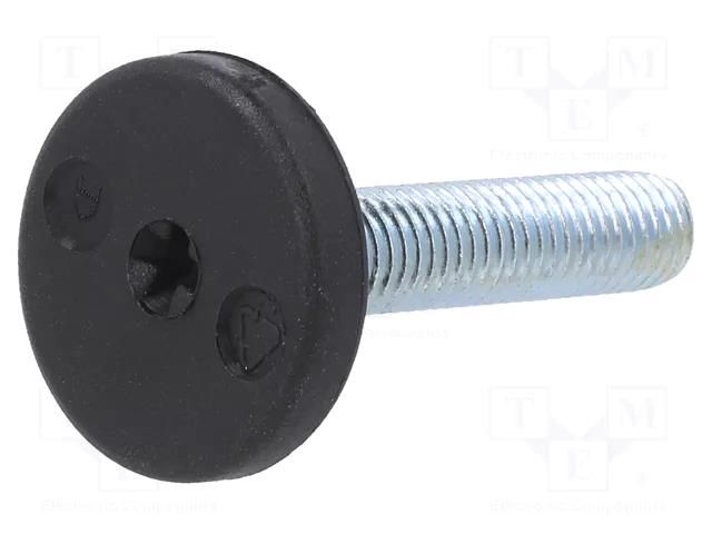 Foot; rigid,with screwdriver slot,with lever; Base dia: 25mm; M8 ELESA+GANTER LX.25SW13-M8X34S