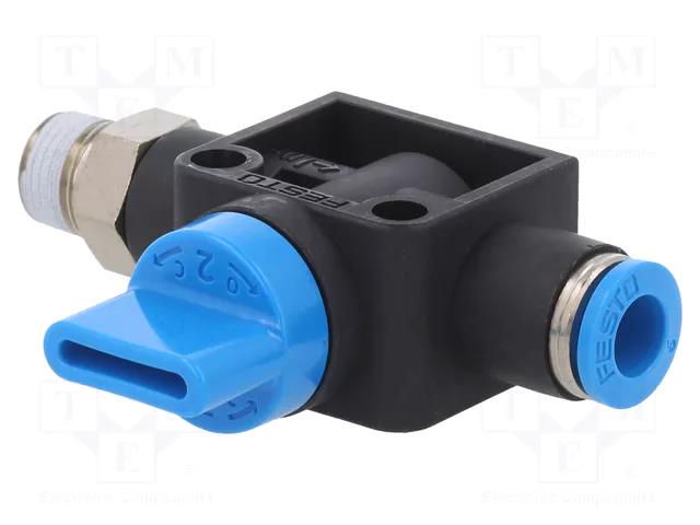 Shutoff valve; -0.95÷10bar; 307l/min; 6mm; 0÷60°C; compressed air FESTO HE-2-1/8-QS-6