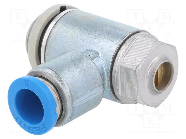 Throttle-check valve; 0.2÷10bar; zinc casting chrome; 475l/min FESTO GRLA-1/4-QS-8-D