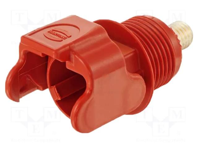 Connector: DC supply; socket; Han® S,Han® S 200; male; PIN: 1; red HARTING 09930010102