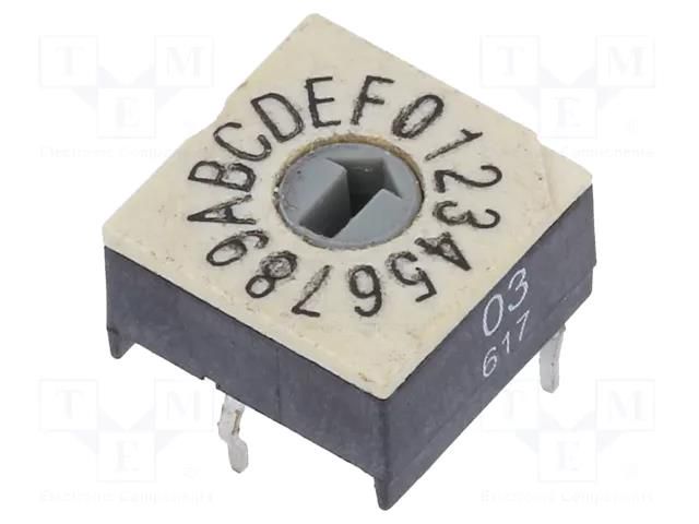 Encoding switch; HEX/BCD; Pos: 16; THT; Rcont max: 100mΩ; P60 PTR HARTMANN P60ATHR103VH