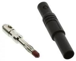 SAFETY PLUG, 24A, 4MM, CABLE, BLACK 934097100