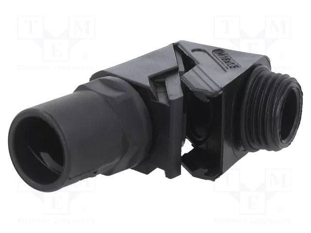90° angled connector; Thread: metric,outside; polyamide; black HUMMEL HUMMEL-1513160150
