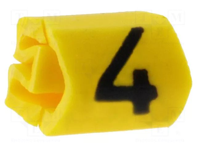 Markers; Marking: 4; 1÷3mm; PVC; yellow; -65÷105°C; leaded; HGDC1-3 HELLERMANNTYTON 515-01644