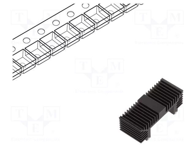 Heatsink: extruded; TO268; black; L: 12.7mm; W: 31.1mm; H: 11.7mm OHMITE DA-T268-401E-TR