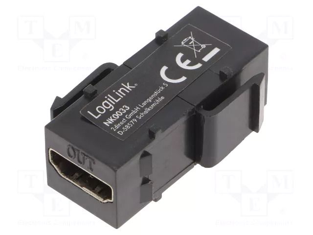 Coupler; socket; female x2; HDMI socket x2; repeater; gold-plated LOGILINK LOG-NK0033