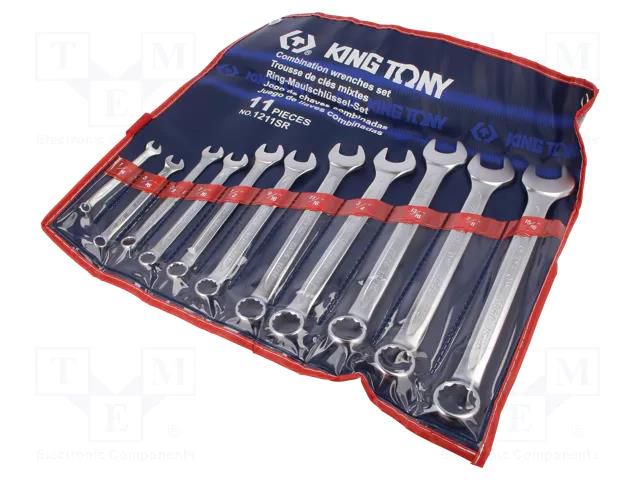 Wrenches set; inch,combination spanner; 11pcs. KING TONY KT-1211SR