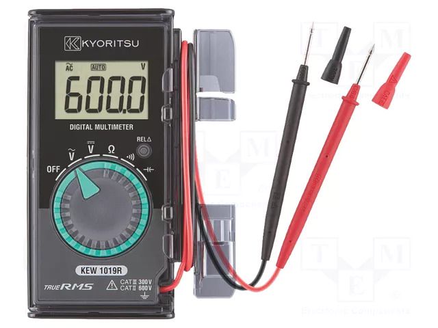 Digital multimeter; LCD; VDC: 600mV,6V,60V,600V; VAC: 6V,60V,600V KYORITSU KEW1019R