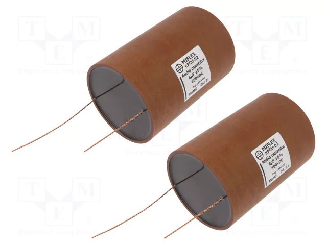 Capacitor: copper-polypropylene-paper; 6uF; 600VDC; ±5%; THT MIFLEX KPCU02-6U/600