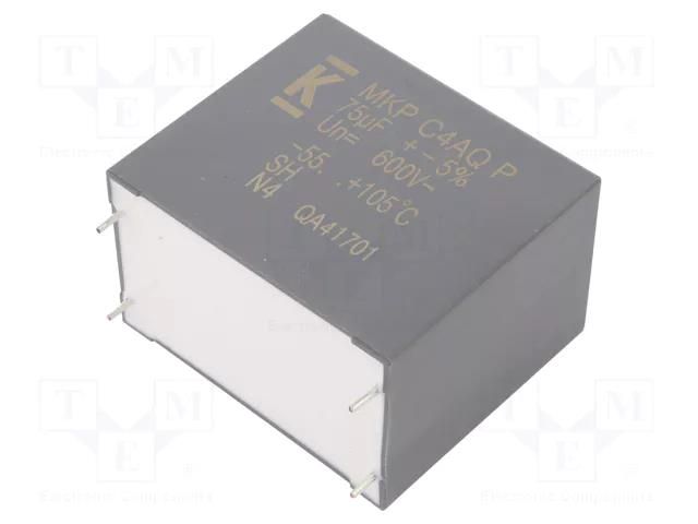 Capacitor: polypropylene; DC-Link; 75uF; THT; ESR: 3.4mΩ; C4AQ-P KEMET C4AQHBW5750P3NJ