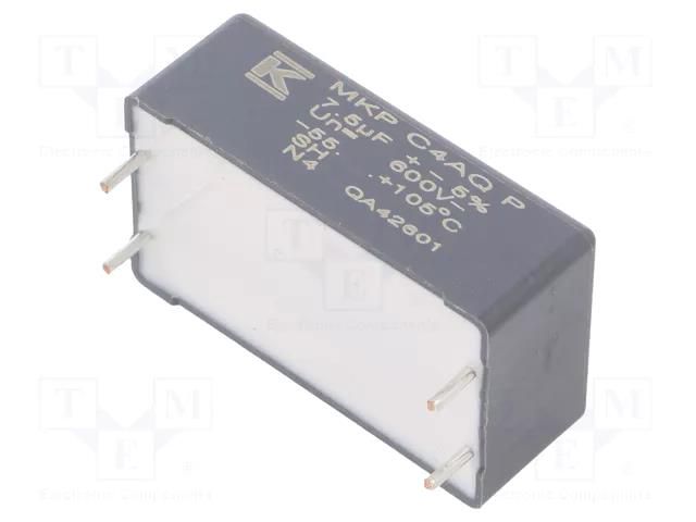 Capacitor: polypropylene; DC-Link; 7.5uF; ESR: 15.2mΩ; THT; ±5% KEMET C4AQHLW4750P34J