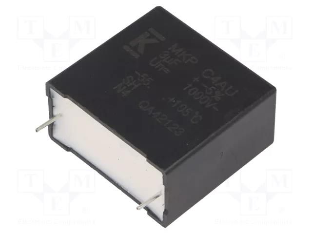 Capacitor: polypropylene; DC-Link; 3uF; ESR: 12.6mΩ; THT; ±5%; 8.4A KEMET C4AUNBU4300M18J