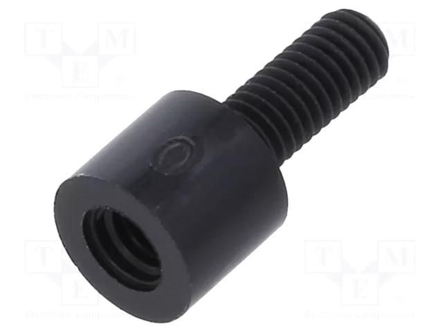 Screwed spacer sleeve; cylindrical; polyamide; M3; M3; 5mm; black DREMEC TFM-M3X5/DR285RD