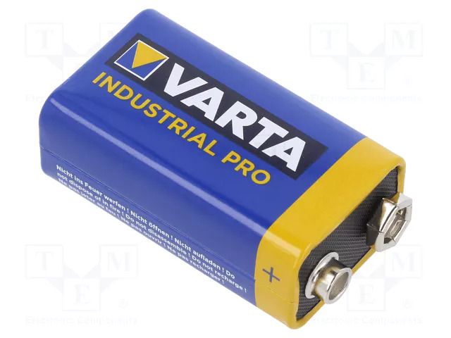 Battery: alkaline; 6F22; 9V; non-rechargeable; 25.5x47.5x16.5mm VARTA MICROBATTERY BAT-6LR61/VIP