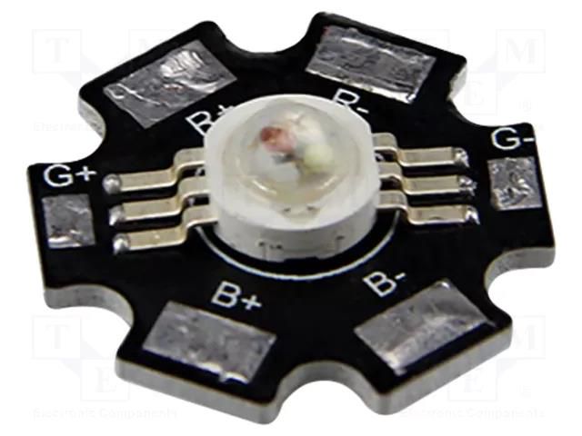 Power LED; RGB; STAR; 140°; λd: 467nm,523nm,622nm; 3W; Ø22.5mm IPIXEL LED M018001MA3PZ