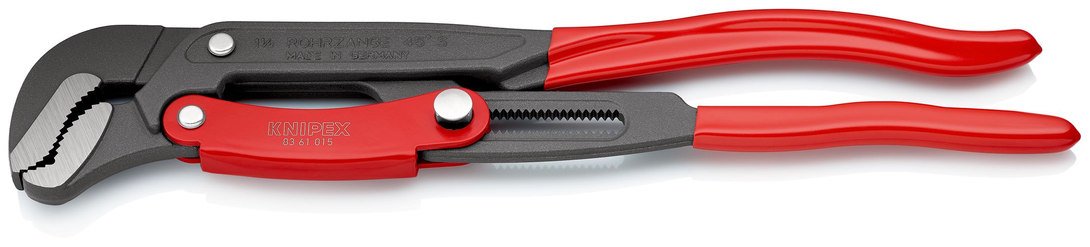 KNIPEX 83 61 015 Pipe Wrench S-Type with fast adjustment with plastic coating grey powder-coated 420 mm 83 61 015 4003773077619
