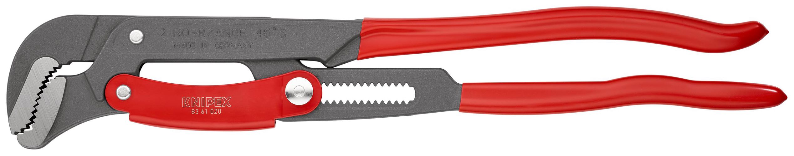 KNIPEX 83 61 020 Pipe Wrench S-Type with fast adjustment plastic coated grey powder-coated 560 mm 83 61 020 4003773078876