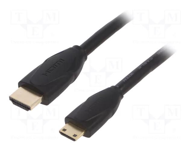 Cable; HDMI plug,mini HDMI plug; PVC; 1m; black; HDMI 2.0 VENTION VAA-D02-B100