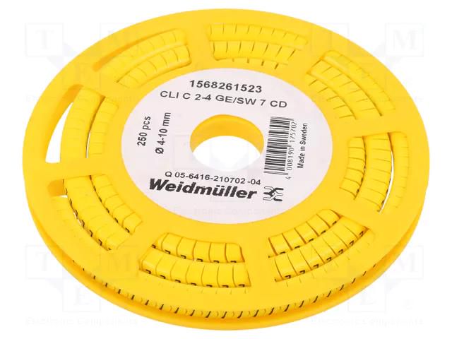 Markers; Marking: 7; 4÷10mm; PVC; yellow; -30÷80°C; leaded; CLI C WEIDMÜLLER WM-1568261523