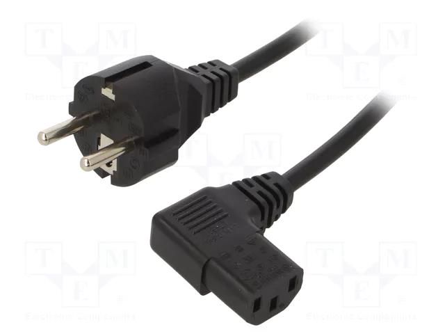 Cable; 3x0.75mm2; PVC; 1.8m; black; 16A; 250V; Type: Uni-Schuko LIAN DUNG SN320-3/07/1.8BK