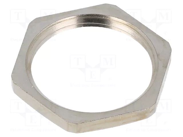 Nut; PG16; brass; Thread: PG; Plating: nickel; -100÷300°C HELLERMANNTYTON ALNPB-PG16-NPB-ML
