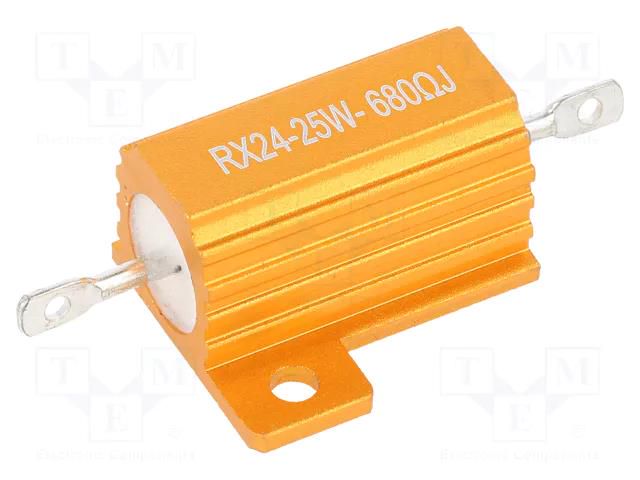 Resistor: wire-wound; with heatsink; 680Ω; 25W; ±5%; 30ppm/°C SR PASSIVES AHP25W-680RJ