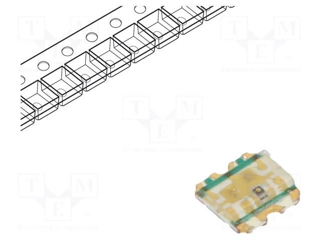 LED; orange/green/blue; SMD; 1616; 1.6x1.6x0.35mm; 120°; 20mA EVERLIGHT 19-337/S2GHBHC-A01