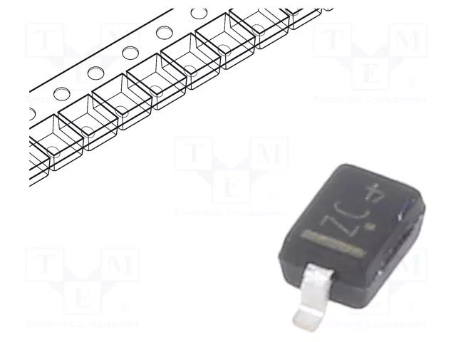 Diode: TVS; 350W; 13.3V; 15A; unidirectional; SOD323; reel,tape ONSEMI SD12T1G