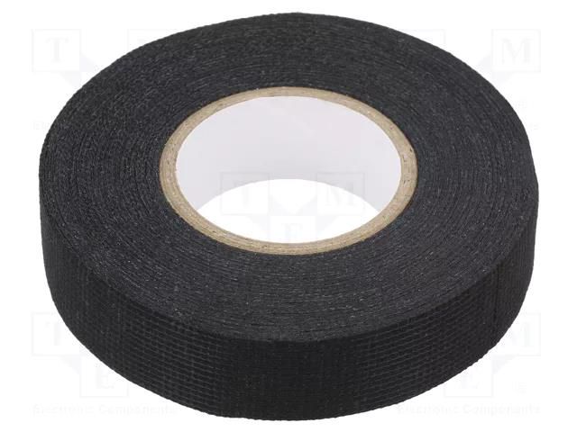 Tape: textile; W: 19mm; L: 15m; Thk: 0.13mm; modified acryl; black IPT 3730-19MM-15M