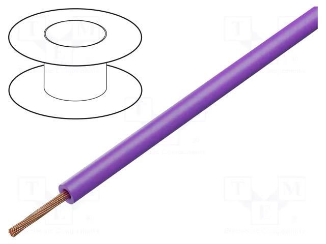 Wire; Silivolt®-1V; 1x1mm2; stranded; Cu; silicone; violet; 1.5kV STÄUBLI SILI-1V/1.0VI