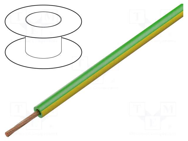 Wire; Silivolt®-1V; 1x1mm2; stranded; Cu; silicone; yellow-green STÄUBLI SILI-1V/1.0YG