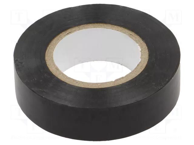 Tape: electrical insulating; W: 19mm; L: 20m; Thk: 0.13mm; black IPT 3760-19MM-20M/BK
