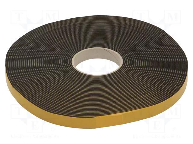 Gasket; EPDM; Thk: 3mm; black; L: 20m; W: 20mm RST ROZTOCZE USPE-20.03-20M