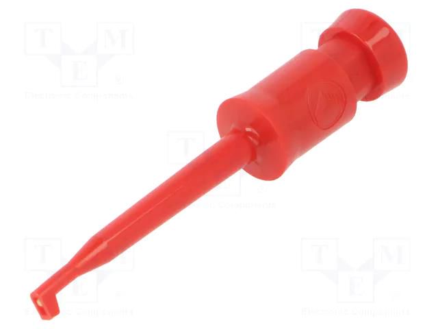 Clip-on probe; hook type; 6A; 60VDC; red; Plating: gold-plated HIRSCHMANN T&M KLEPS2-RT