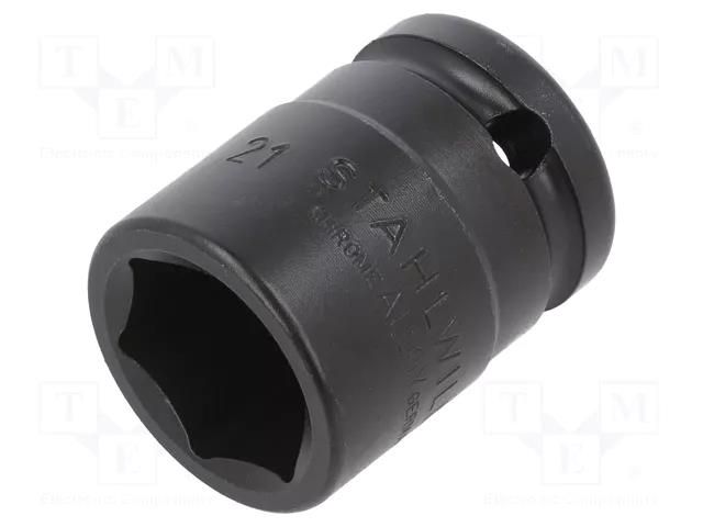 Socket; 6-angles,socket spanner,impact; HEX 21mm; 1/2"; IMPACT STAHLWILLE ST-23010021