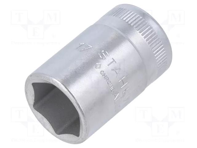 Socket; 6-angles,socket spanner; HEX 17mm; 1/2"; short STAHLWILLE ST-3030017