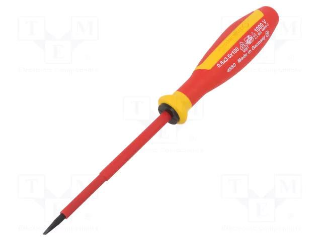 Screwdriver; insulated; slot; 3,5x0,6mm; Blade length: 100mm STAHLWILLE ST-46603035