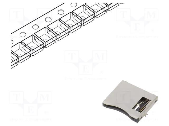 Connector: for cards; microSD; push-pull; SMT; gold-plated ATTEND 112I-TA01