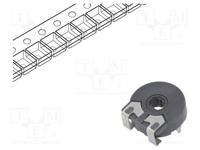 Potentiometer: mounting; single turn,horizontal; 10kΩ; 250mW; SMD PIHER PS15NV60-103A30-PM