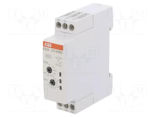 Timer; 0,05s÷100h; SPDT; 24÷240VAC; 24÷48VDC; -20÷60°C; IP20 ABB 1SVR500130R0000